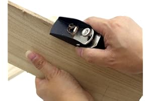 LALUKY Mini cepilladora de madera, cepilladora de mano pequeña, para trabajar la madera, cepilladora manual para trabajar la madera, recortar, cepilladora de madera, alisar superficies (negro)