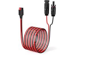 ELFCULB Cable Solar a Anderson, Cable de Carga Solar de 10AWG a Conector Anderson de 45A para Estación de Energía Portátil, Paneles Solares (15,24m)