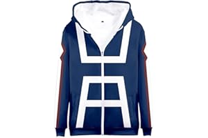 YIMIAO Hombre Niño My Hero Academia Cremallera Sudadera con Capucha Japonesa Anime Impresión 3D Hombre Hoodie Ropa Deportiva Mangas largas Zip Pullover Mujer Chaqueta