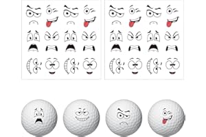 PLIGREAT Marqueurs de Balle de Golf avec Expressions Amusantes 24 pièce Autocollants de Marquage de Balle de Golf à Motif Créatif pour Identifier Les Balles de Golf