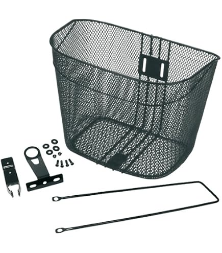 Cestello Anteriore Per Bici In Ferro Ovale, Colore Nero, Modello RMS 588160071, Nuovo