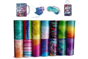 ‎WOWOCUT WOWOCUT Infusible Transfer Tinte Blätter-14 Set Marmor Sublimation Transferpapier für DIY Tasse Untersetzer T-Shirt,11.5 x 30.5cm