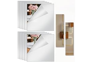 Coco Berming 10 Stück Selbstklebende Fliesenspiegel Spiegel zum Aufkleben, 20x20cm Klebespiegel für die Wand, 1.5mm Dicke Spiegelfliese für Badezimmer Wohnzimmer Schlafzimmer Schrank Schule Zuhause