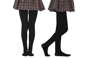 SOCKSVILLE 2 Pack Thermal Tights for Girls - 140 Denier Opaque, 0.5 Tog, Brushed Thick Warm Underwear, Soft, Comfortable - Winter, School, Everyday Wear - Black - 5-13 Years