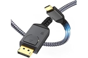 Maxonar UCB C DisplayPort kabel 1,4 1.8m/6ft 8K@60Hz 4K@144Hz/120Hz 2K@240Hz 5K@60Hz Thunderbolt 3/4 na DP kabel 32,4 Gbps HBR3 typ C DP 1.4 do Macbook Pro/Air M2, iPad Pro, Dell XPS VESA CertyCerty