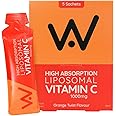 WELL ACTUALLY Liposomal Vitamin C 1000mg Sachets - High Strength Liquid Liposomal Vitamin C Supplement - Supports Immunity, Skin, Brain, Joints, Energy - Vegan, Orange Twist (5 Sachets)