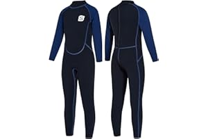 Summshall Traje de neopreno para niños de 2,5 mm, térmico, para natación, buceo, surf, traje de neopreno largo y cálido, para niñas y niños, protección UV y ultra elástico
