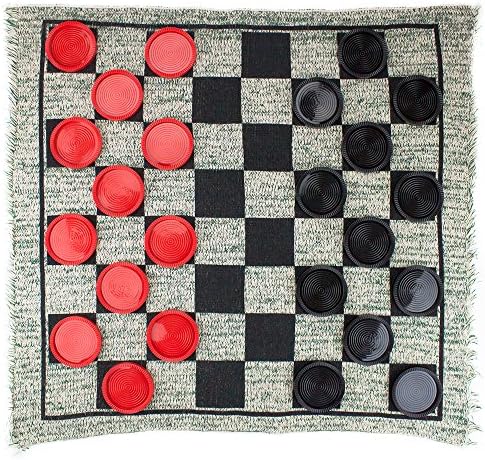 Jumbo, 3 in 1 Checkers and Tic Tac Toe Game with reversible rug by Midway Monsters