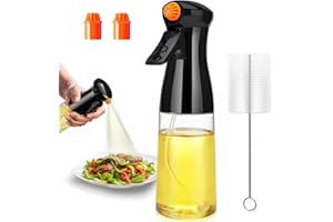 ztarraum Ölsprüher Öl Sprühflasche 200ml Oil Sprayer mit Flaschenbürste, Ölsprüher für Speiseöl für Salate, Kochen, Backen, Pasta, BBQ
