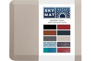 VERAHAUS Anti Fatigue Mat 3/4" Cushioned Non Slip Kitchen Mat,Standing Mat for Standing Desk,Kitchen,Office,Non Slip,Waterproof,Washable and Stain Resistant (Beige,20x32inch)