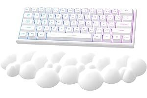 Attack Shark Biała chmura miękka wygodna podkładka pod nadgarstek do klawiatury,Podparcie Nadgarstka w Chmurkach, Podparcie Nadgarstka w Chmurkach, Miękkie i Wygodne Podparcie dla Klawiatury,