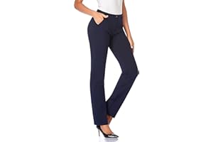 Tapata Donna 71cm/76cm/81cm/86cm Pantaloni Dritti Elasticizzati con Tasche, Tall/Regolare/Pettie per Ufficio Affari Casual