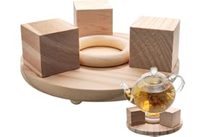 Dzmuero Scalda teiera, Teiera Riscaldatore, Scalda teiera in legno, design traspirante, riscaldamento uniforme e rapido, resistente al calore, aspetto elegante, per riscaldare il tè, altre bevande