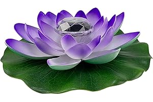 Yeehliny Lotusblüten-Licht, künstliche schwimmende Lotusblumen, Solar-Licht, Solar Lotusblüte, Pool-Licht, Schwimmender Künstlicher Lotus Laterne, Solarleuchte, Teich Dekoration (1PC-Blau)