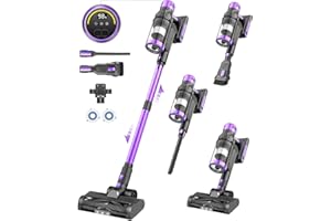 Fuqiduo Odkurzacz akumulatorowy, 550 W, 45 000 Pa, czas pracy 60 min, bezprzewodowy odkurzacz z akumulatorem 20 000 mAh, 3 poziomy ssania, szczotka zapobiegająca nawijaniu do wszystkich podłóg i