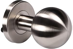 JUVA Bouton de porte moderne non pivotant Ferrure de porte en acier inoxydable Bouton sphérique Porte d'entrée sur rosace ronde | LDK 214 | Ø du bouton rond 50 mm