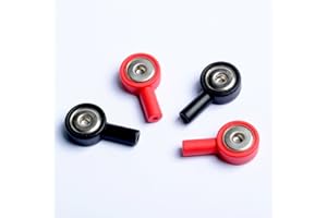 KONMED 4 Stück Adapter Snap 2 rote und 2 schwarze Elektrodenkabel Snap 3,9 mm Steckloch 2,0 mm
