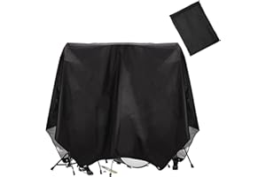 Musiin Drum set dust cover Protective drum cover, heavy-duty Oxford cloth with silver coating, suitable for most drum stands Comes with bag (Black)