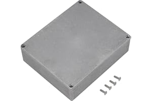 Jotekonoby Aluminium-Gehäuse, Metall, elektronisches Projektgehäuse, Instrumentengehäuse, silberfarben, Druckguss, mit Schrauben, IP54-Schutz für elektrische Geräte (1590XX (145 x 121 x 39 mm))