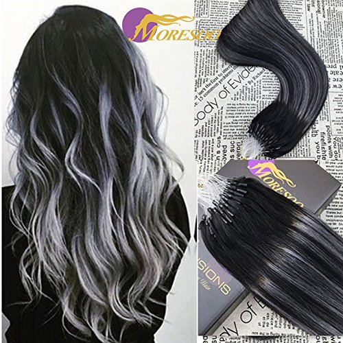 Moresoo 20 50g Dip Dye Two Tone Off Black Highlighted With Silver