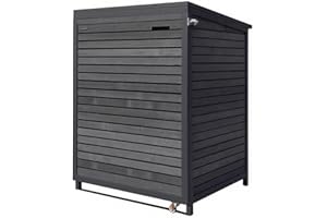 LUKADRIA Rollatorgarage Rollatorbox Rollator Garage imprägniert in anthrazit Abdeckung Aufbewahrungsbox abschließbar Gartenhaus Schuppen Schrank Holz