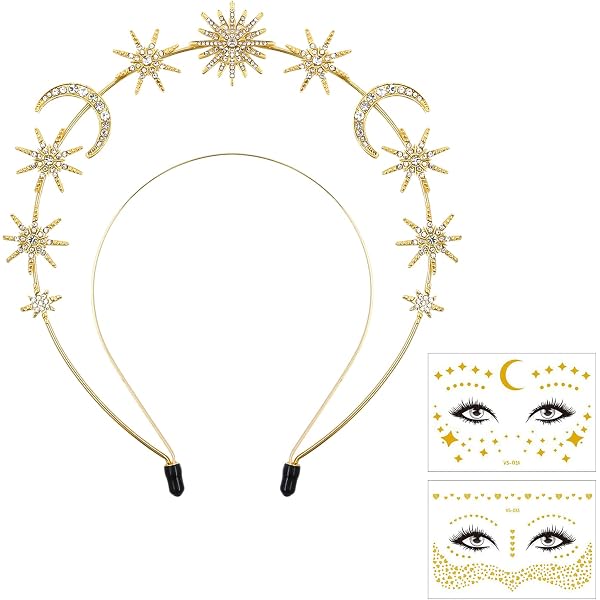 Glitzer Haarband Sterne Haarreif Silber Mit Strass  Produktbild-Vorschau 4