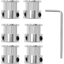 8 Poulies GT2 En Aluminium - 20 Dents Alésage 5mm - Pour Imprimantes 3D Et CNC
