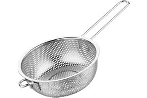 BELOWSYALER Scolapasta in acciaio inox a maglie fini per filtrare e drenare efficacemente vari ingredienti