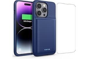 Feob Akkuhülle für iPhone 14 Pro,【2023 Neueste】7200mAh Smart Battery Case Zusatzakku Ladehülle Tragbare Akku Hülle Abnehmbare Handyhülle Akku Powerbank hülle Akku Case für iPhone 14 Pro[6,1 Zoll]-Blau