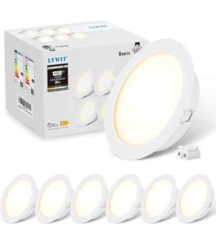 A2ZWORLD Faretto Pannello Led Da Incasso, Forma Rotondo, Modello Slim e Senza Led Driver, IP20 Da Interno (18W 1980LM D220X29mm Foro 205mm, Bianco Freddo 6500k