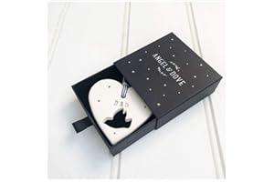 ANGEL & DOVE 'Dad' Handmade Ceramic Heart Memorial Decoration in Luxury Gift Box
