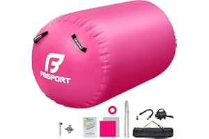 FBSPORT Air Roller Inflatable Gymnastics Mat 120cm Tumbling Training Mat Gymnastic Equipment with Electric Pump for Yoga Gym Training Cheerleading Home Use