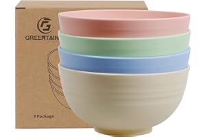 Greentainer 24 oz bowl, cereal bowls/salad bowls, set of 4, 700 ml, fruit bowl, soup bowl for children and adults, lightweight and shatterproof, dishwasher and microwave safe