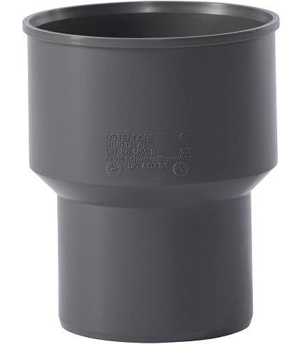 Ostendorf HTsafe Anschlusstück, DN 50/40 Mm – PP Verbinder Für Metall-HT-Rohr, Grau, Mit Dichtung
