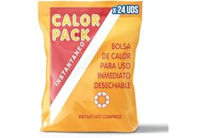 Practicosa Bolsa de Calor Instantáneo para Lesiones. Bolsa Caliente Desechable para Primeros Auxilios. Compresa de Calor para Rodilla, Espalda y Manos. 14x19 Cm. 24 Unidades