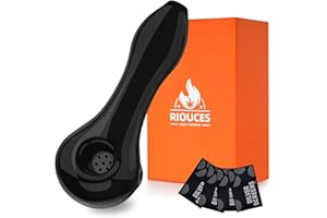 ‎SUNNEKO SUNNEKO Glaspfeife mit 7 Kickloch Glaspfeife Dickes Glas Löffel Bong Hitzebeständig Geruchsneutral Taschenform Pfeife Home Dekorative Accessoires