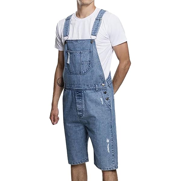 Salopette Jeans Uomo - Tuta Lavoro Cargo, Comoda, Leggera, Asciugatura Rapida, Tempo Libero - Foto 6