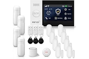 PGST Alarm System for Home Security,WIFI+4G GSM for Home and Apartment,with Door/Window Contact,Motion Detector,Works with Alexa and Google Home,NO Monthly Fees