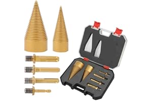 RUILEYOU Festberg Bohrer Holzspalter Original, Brennholz Spalter Bohrer, 2024 Neu Multifunktion Festbergbohrer Holzspalter, Bohrkegel Holzspalter, Spalter Holz, Profi Bohrer Zum Holzspalten 32+42mm (Gold)