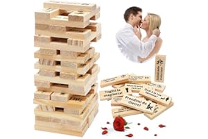 DASIAUTOEM Giochi di Torre della Lussuria, 48 Pezzi Gioco Super Naughty Block Tower, Torre a Blocchi di Coppia Tumbling Lmpilamento in Legno, Regali per Appuntamenti di Coppie Adulte