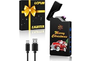 LCFUN Christmas Stocking Fillers Gifts for Men Adults Him, Electric Rechargeable USB Lighter Windproof Flameless, Electronic Arc Plasma Lighter Portable