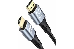 ZESKRIS Kabel HDMI 2.1 1m, pleciony przewód 8K 48Gbps Ultra High Speed, 4K@120Hz 144Hz 8K@60Hz eARC HDR 10 HDCP 2.2 2.3 do najnowszych laptopów, monitorów, PS5, PS4, Xbox Series x, Switch, telewizorów 8K (3m)