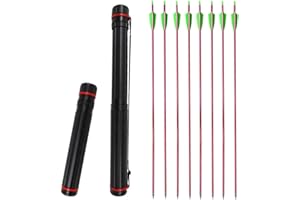 ZSHJGJR 12pcs Flèches en Aluminium 31 Pouces Flèches de Chasse Spine 500 Chasse Arc Flèches et Cibler Les flèches avec Carquois pour Arc à Poulies l'arc Classique