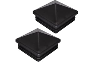 SKIR'CO (2 st) Fyrkantiga plastpluggar 70 x 70 mm, Rörändkåpor, Staketstolpar, Fyrkantiga rörinsatser, Svart RAL 9005