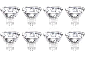 DoRight 12V GU4 MR11 Halogen Bulbs, 10W Dimmable MR11 Halogen Light Bulbs 35mm Diameter GU4 Bi-Pin Base Spot Bulbs Lamp Warm White 2800K 2 Pin Reflector Lamps for Recessed Track Lighting (8-Pack)