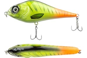 FISHN JERKYONE Jerkbait - Poids: 73g - Longueur: 15cm, Leurres artificiels, Leurres de pêche pour la pêche de Poissons prédateurs tels Que Le brochet, la Perche, la Truite, la Perche