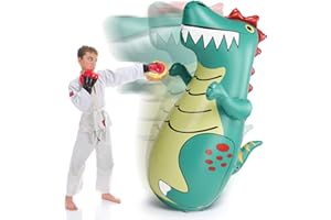 olyee Aufblasbare Standboxsack für Kinder und Erwachsene, 48 Zoll Dinosaur Punching Bag, Fitness Boxsack für Bewegung und Stressabbau