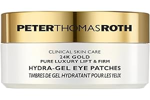 Peter Thomas Roth - 24K Gold Pure Luxury Lift & Firm Hydra-Gel Eye Patches – Patch contorno occhi con oro 24K, acido ialuronico, collagene – antirughe, rassodanti, idratanti, defaticanti