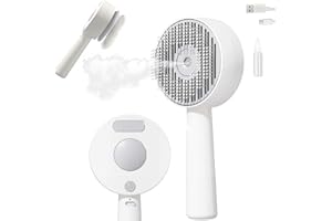 Marchul Cat Steam Brush with Release Button, Dog Steam Grooming Brush for Long/Short Hair, Self Cleaning Cat Spray Comb for Removing Loose Fur