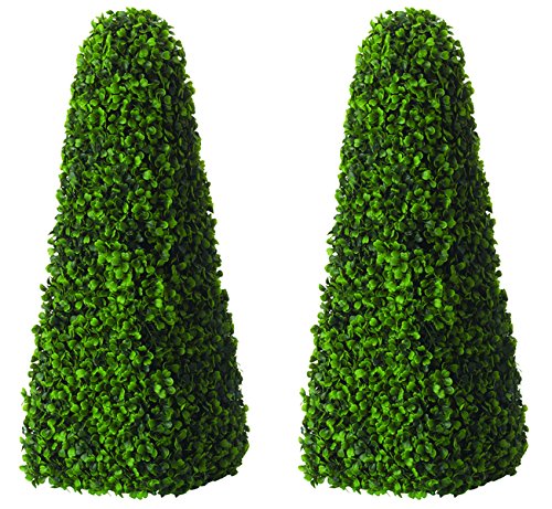 Primrose Pair of Artificial Topiary Obelisks (60cm)